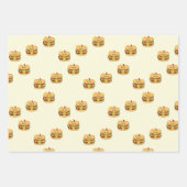 Schattigee kawaii burgers patroon op crème inpakpapier vel (Voorkant 2)