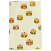 Schattigee kawaii burgers patroon op crème medium cadeauzakje (Voorkant)