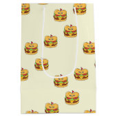 Schattigee kawaii burgers patroon op crème medium cadeauzakje (Achterkant)