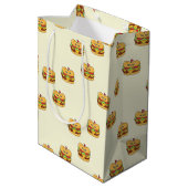 Schattigee kawaii burgers patroon op crème medium cadeauzakje (Achterkant Gekanteld)