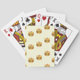 Schattigee kawaii burgers patroon op crème pokerkaarten