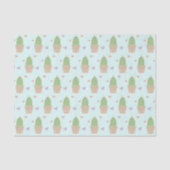 Schattigee Kawaii Cactus en Harten Patroon Tissuepapier (Voorkant)