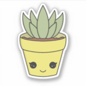 Schattigee Kawaii Cactus Succulente Sticker (Voorkant)
