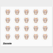Schattigee Kawaii Calico Cat met vleugels Ronde Sticker (Vel)