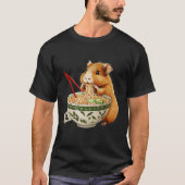 Schattigee Kawaii Capybara eet Japanse Ramen noede T-shirt (Voorkant)