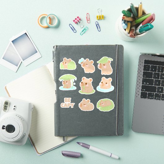 Schattigee kawaii Capybara sticker pack (iPad Cover)