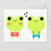 Schattigee Kawaii Cartoon Frog Valentijnse Briefka Feestdagenkaart (Voorkant)
