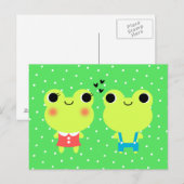 Schattigee Kawaii Cartoon Frog Valentijnse Briefka Feestdagenkaart (Voorkant / Achterkant)
