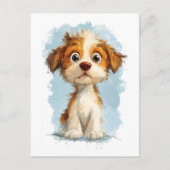 Schattigee Kawaii Cartoon Puppy Briefkaart (Voorkant)