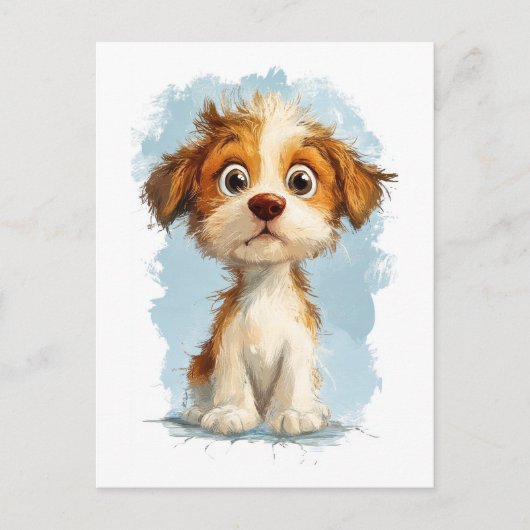 Schattigee Kawaii Cartoon Puppy Briefkaart (Voorkant)