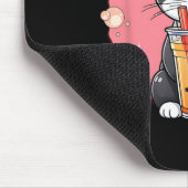 Schattigee Kawaii Cat Boba Tea Japanse stijl Tuxed Muismat (Hoek)