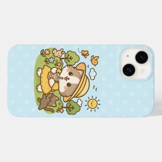 Schattigee Kawaii Cat Bubble Tea Kinder Meisjes Ki Case-Mate iPhone Case (Achterkant (horizontaal))