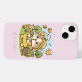 Schattigee Kawaii Cat Bubble Tea Kinder Meisjes Ki Case-Mate iPhone Case (Achterkant (horizontaal))