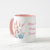 Schattigee Kawaii Cat & Bunny Easter Mok Cat Lover (Voorkant links)