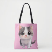 Schattigee Kawaii Cat Canvas tas – Schattig en sti (Voorkant)