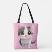Schattigee Kawaii Cat Canvas tas – Schattig en sti (Achterkant)