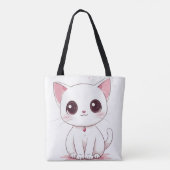 Schattigee Kawaii Cat Canvas tas Schattig Kat Prin (Achterkant)