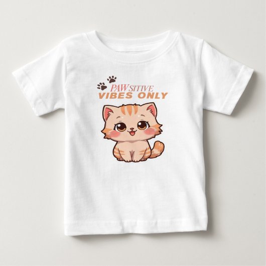 Schattigee Kawaii Cat Design_Baby Shirten (Voorkant)