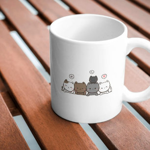 Schattigee Kawaii Cat Mok voor kattenliefhebbers