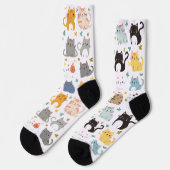 Schattigee Kawaii Cat Pattern Sokken (Links)