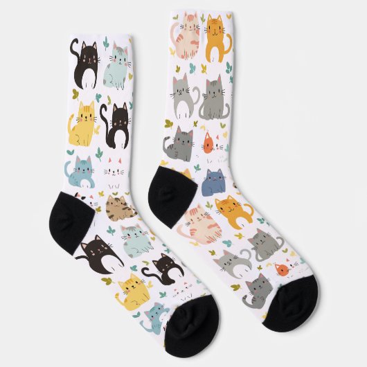 Schattigee Kawaii Cat Pattern Sokken (Rechts)