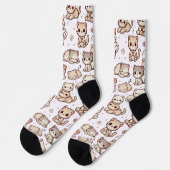 Schattigee Kawaii Cat Pattern Stickers - Speelse p Sokken (Links)