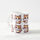 Schattigee Kawaii Cats poseren Koffiemok (Voorkant links)