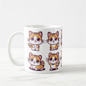 Schattigee Kawaii Cats poseren Koffiemok (Links)