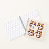 Schattigee Kawaii Cats poseren Notitieboek (Binnen)