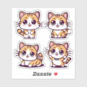Schattigee Kawaii Cats poseren Sticker (Vel)