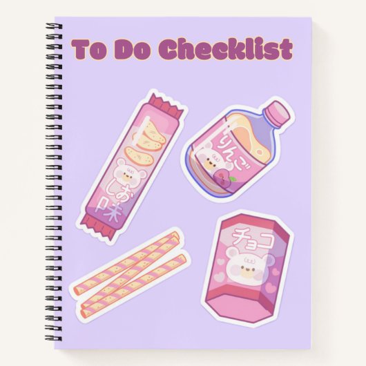 Schattigee Kawaii Checklist 🌸💜✨ Notitieboek (Voorkant)