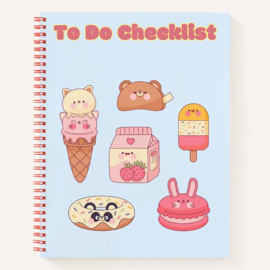 Schattigee Kawaii Checklist 💗✨💛🍓 Notitieboek (Voorkant)