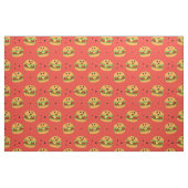 Schattigee Kawaii Cheeseburger Patroon op Rood Stof (Fat Quarter)