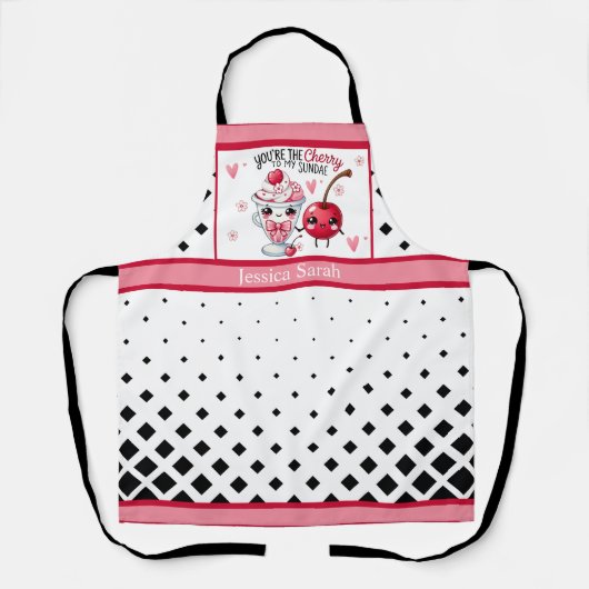 Schattigee Kawaii Cherry Sundae Schort (Voorkant)