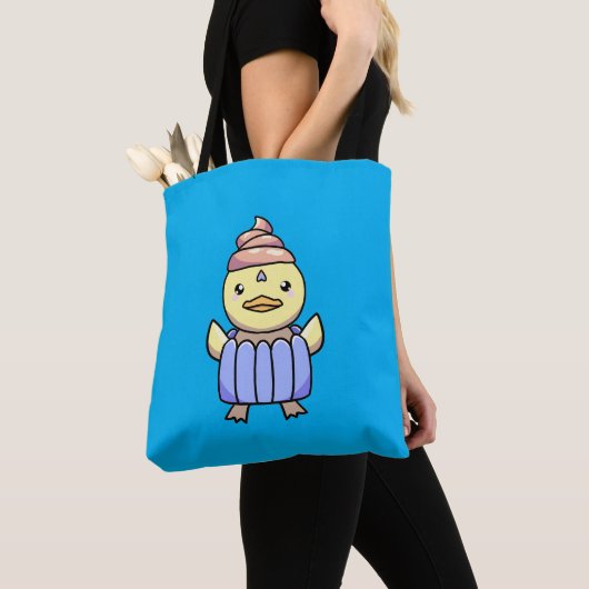 Schattigee Kawaii Chibi Cupcake Dauck Canvas tas (Dichtbij)