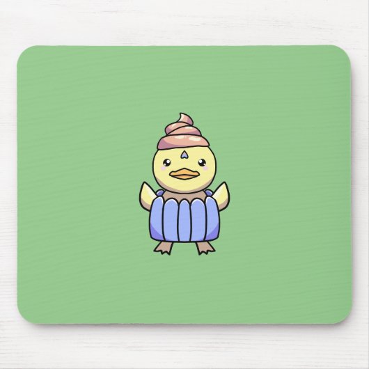 Schattigee Kawaii Chibi Cupcake Eend Muismat (Voorkant)