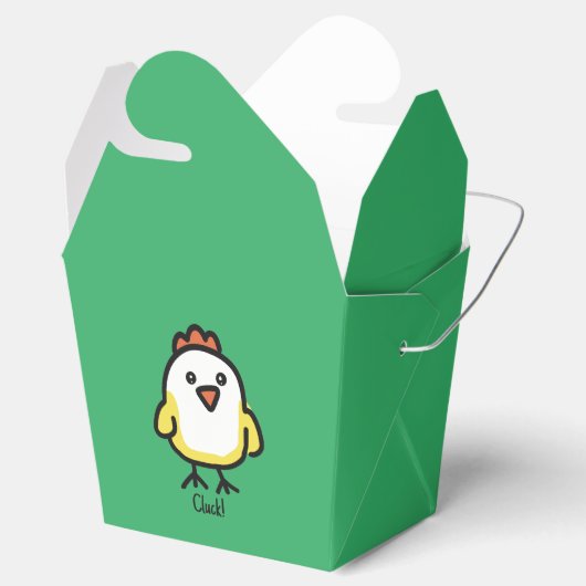 Schattigee Kawaii Chicken gepersonaliseerde gunst  Bedankdoosjes (Geopend)