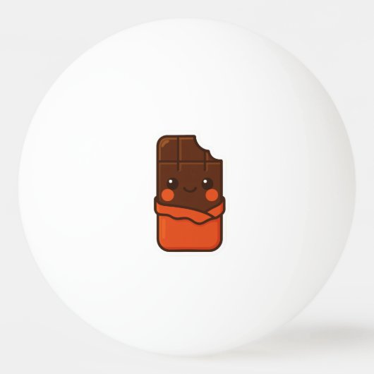 Schattigee Kawaii Chocolate Bar Pingpongbal (Voorkant)