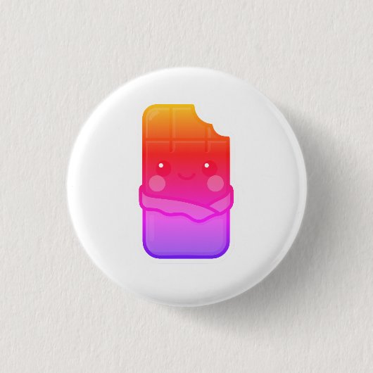 Schattigee Kawaii Chocolate Bar Ronde Button 3,2 Cm (Voorkant)