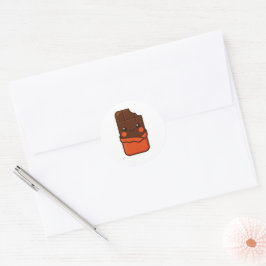 Schattigee Kawaii Chocolate Bar Ronde Sticker