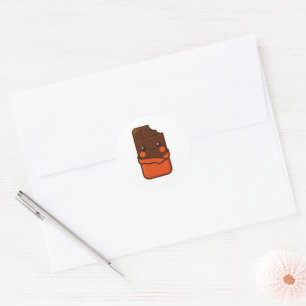 Schattigee Kawaii Chocolate Bar Ronde Sticker