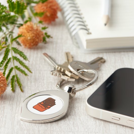 Schattigee Kawaii Chocolate Bar Sleutelhanger (Zijkant)