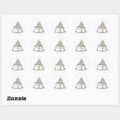 Schattigee Kawaii Christmas Cat & Dog feestelijke  Ronde Sticker (Vel)