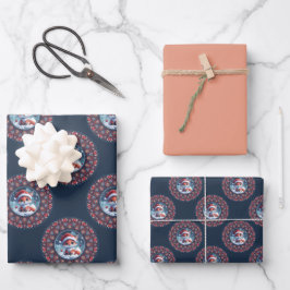 Schattigee Kawaii Christmas Fox Polka Dot Mandala Inpakpapier Vel