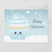 Schattigee Kawaii Christmas Snowflake cupcake Feestdagenkaart (Voorkant)