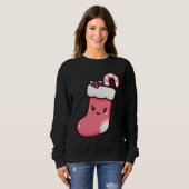 Schattigee Kawaii Christmas Stocking Illustratie Trui (Voorkant volledig)