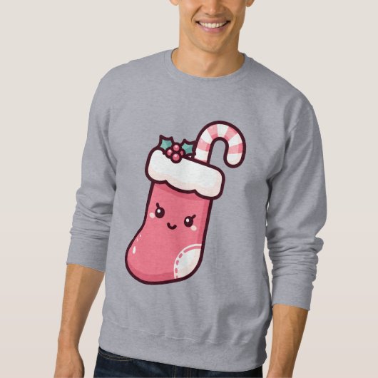 Schattigee Kawaii Christmas Stocking Illustratie Trui (Voorkant)