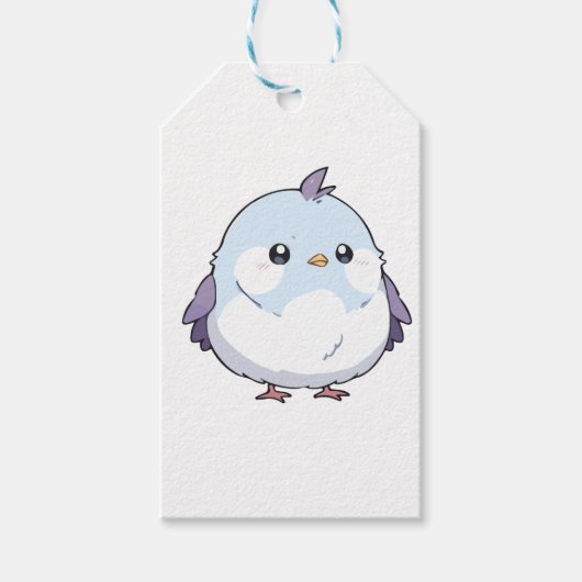 Schattigee Kawaii Chubby Bird Cartoon - Schattige Cadeaulabel (Voorkant)