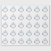 Schattigee Kawaii Chubby Bird Cartoon - Schattige  Cadeaupapier (Vlak)
