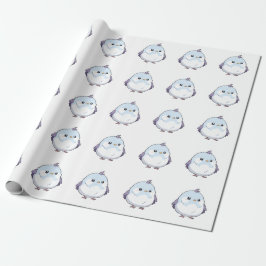 Schattigee Kawaii Chubby Bird Cartoon - Schattige  Cadeaupapier